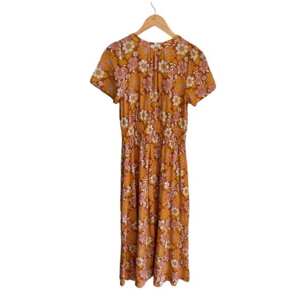✨Marine Layer Annika Floral Print Smocked Midi Sz XS Dress✨ - Picture 12 of 14